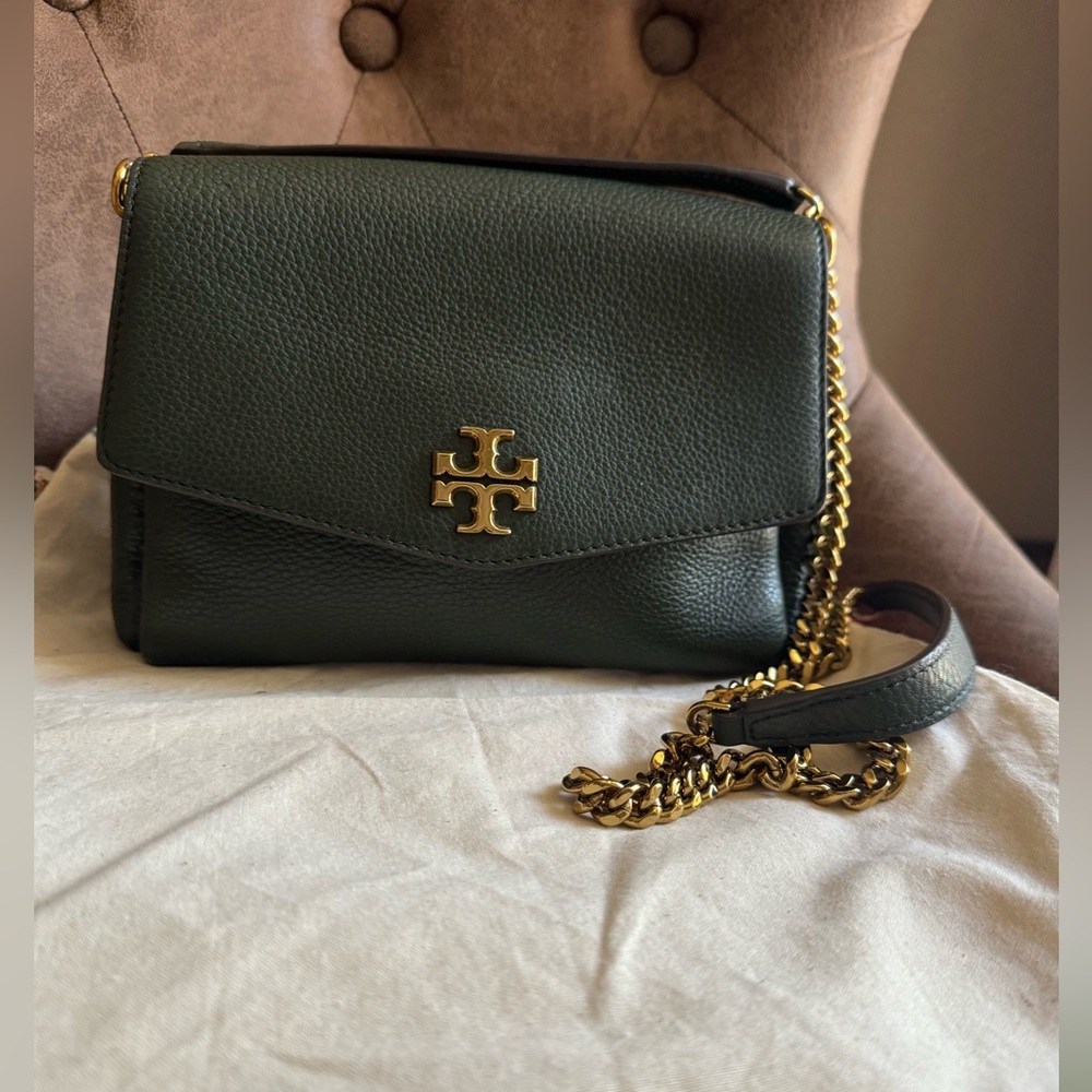 Tory Burch - Kira Pebbled Olive Green Purse